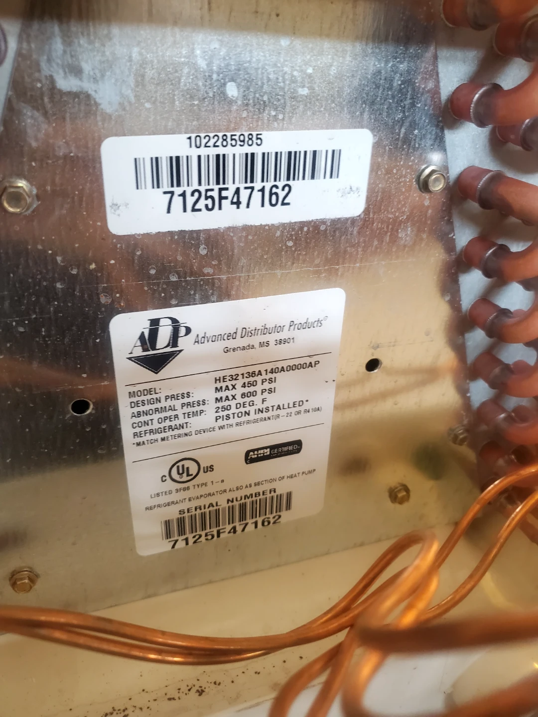 ADP HE32136A140A0000AP Evaporator Coil - photo 5