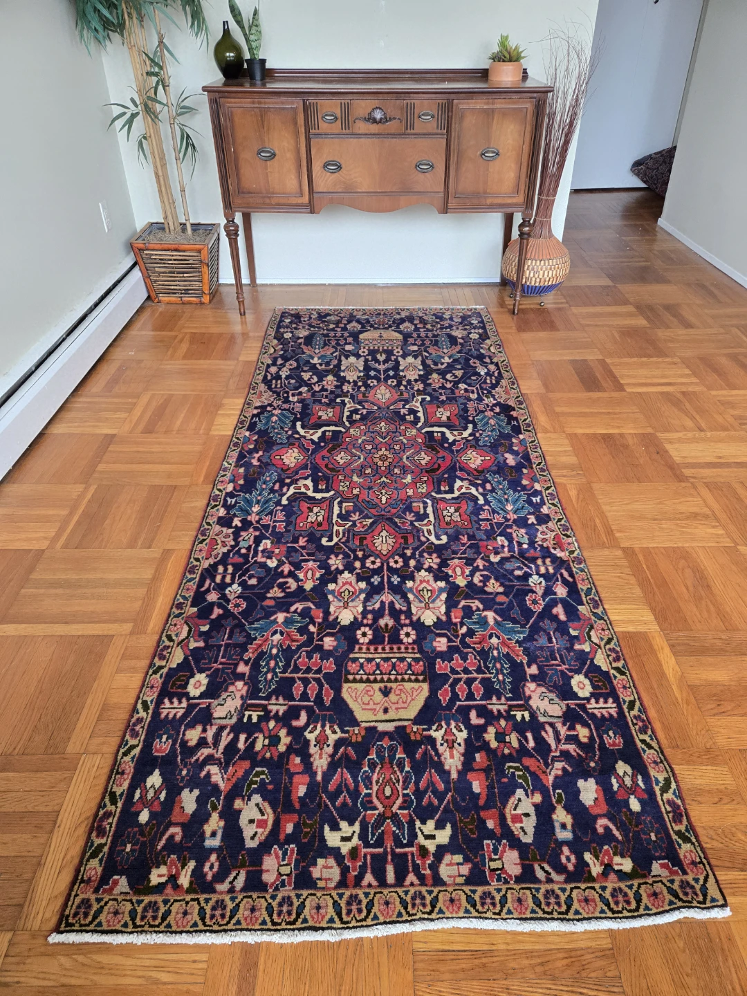 Hand Woven Persian Blue Carpet Area Runner Rug - photo 4