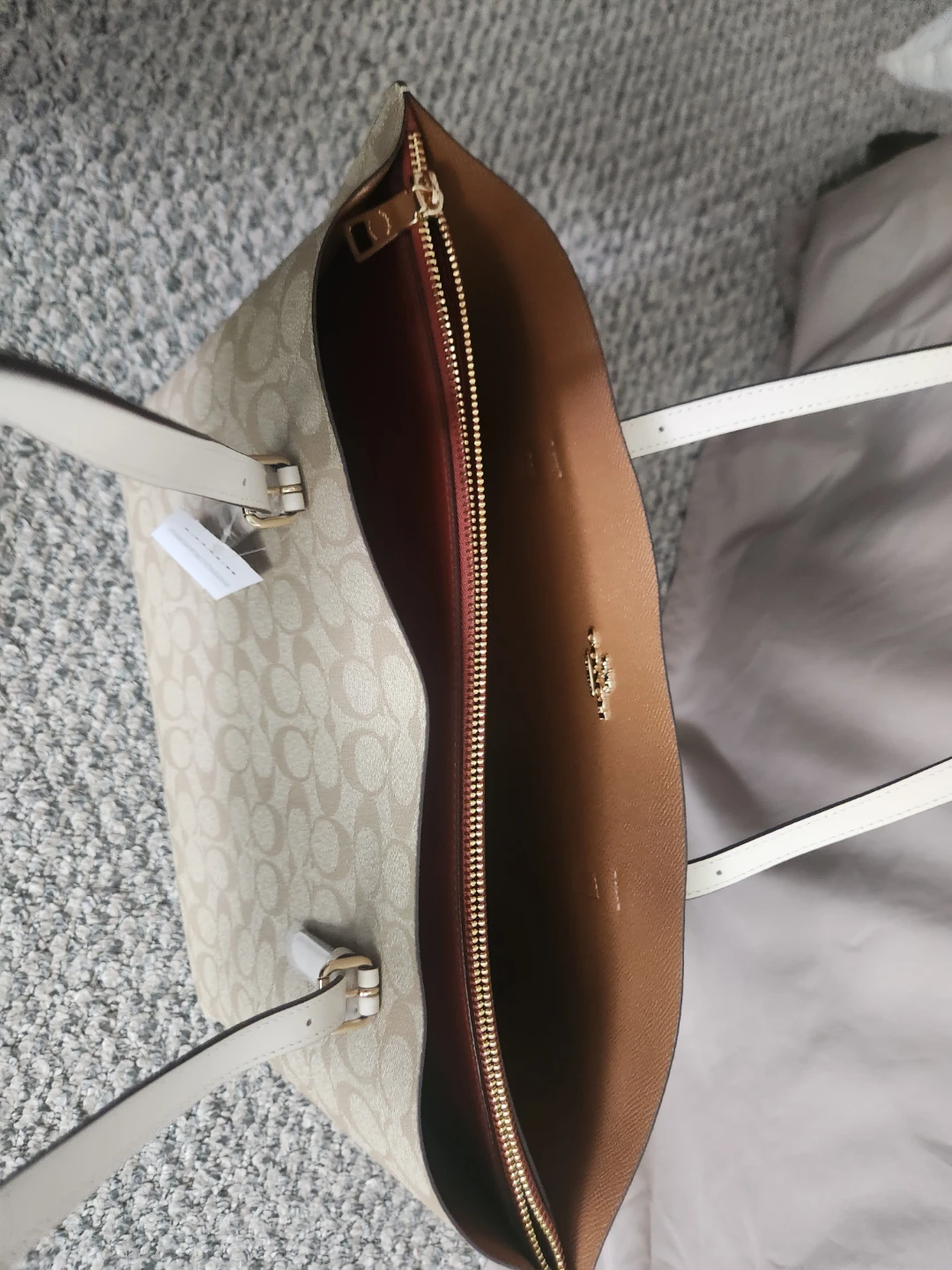 Coach Tote Bag - Beige/White Signature C Print - photo 3