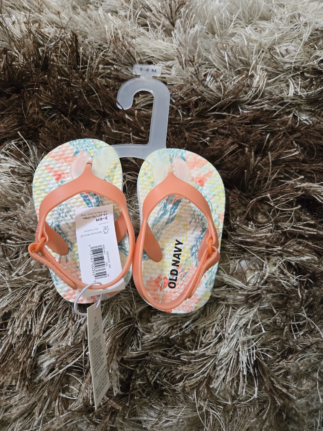 Old Navy Baby Flip Flops 3-6M Floral