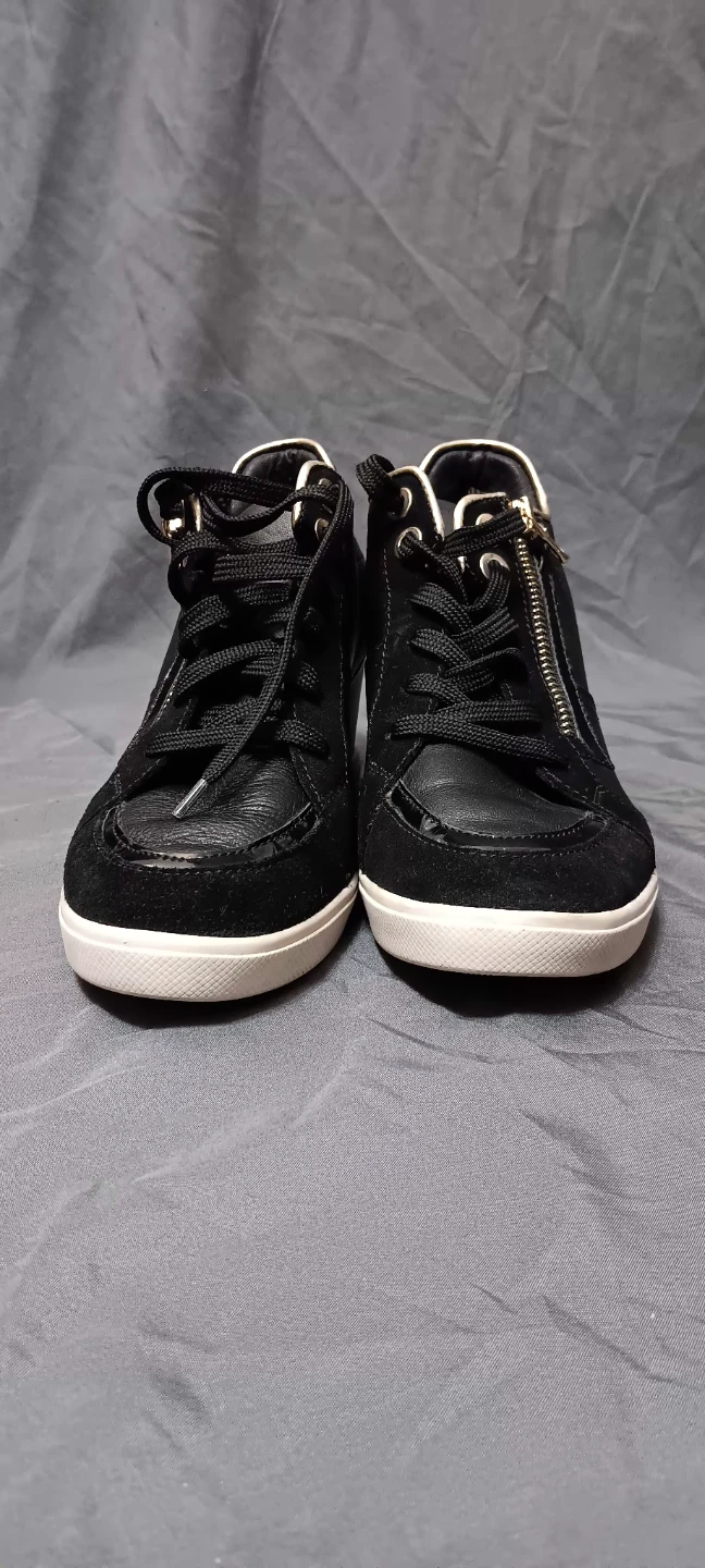 Geox Black Wedge Sneakers