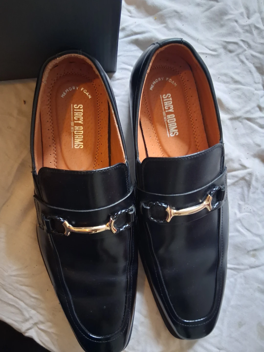 Stacy Adams Black Leather Bit Loafer Shoes