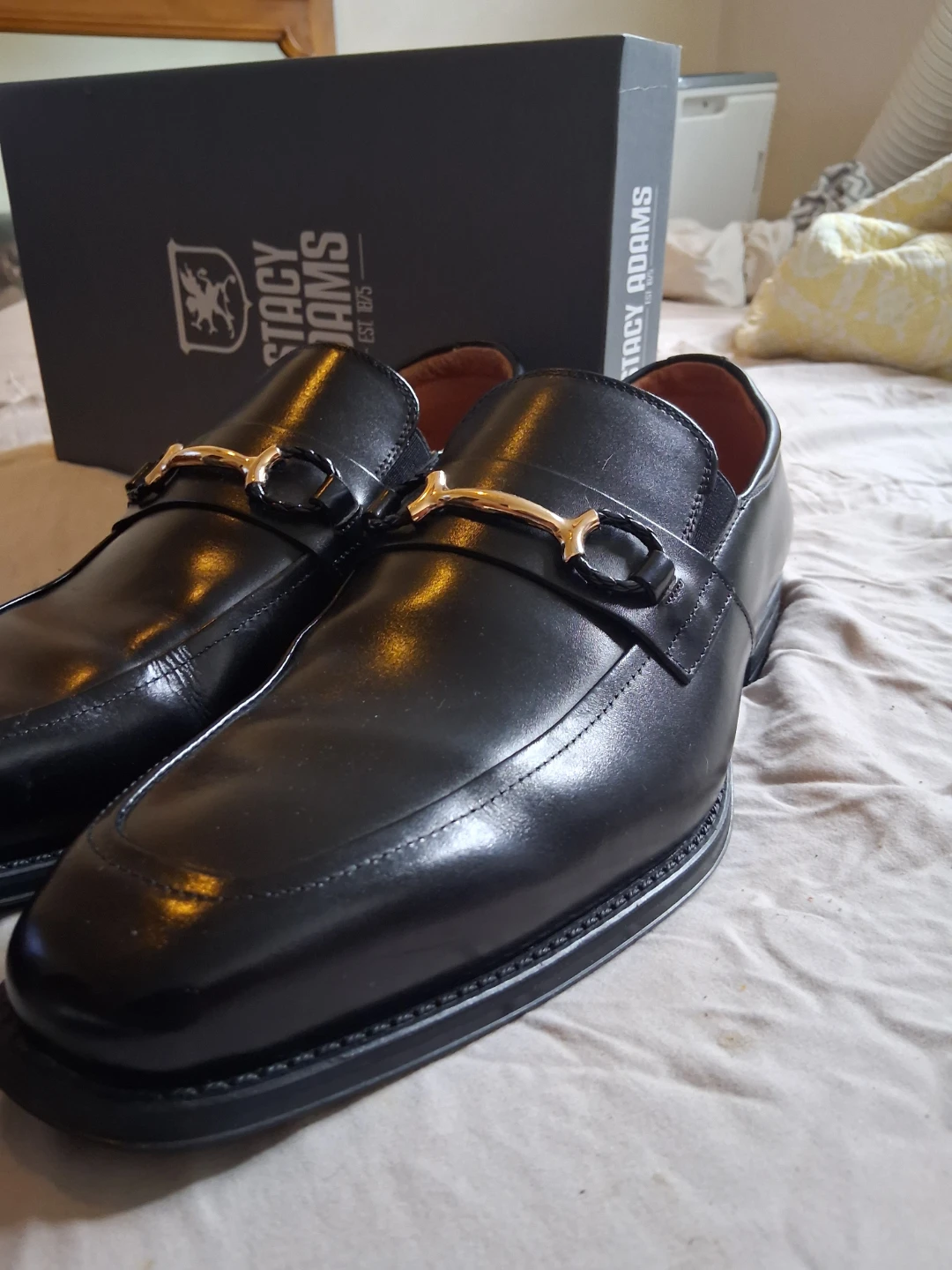 Stacy Adams Black Leather Bit Loafer Shoes - photo 2