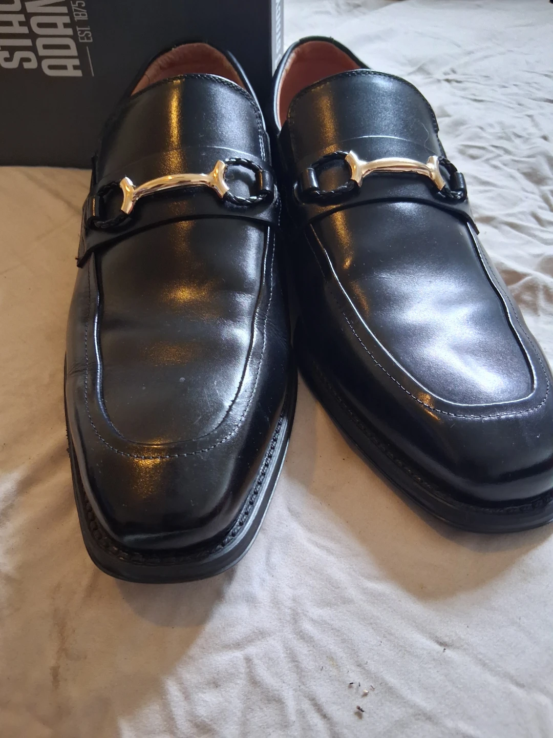 Stacy Adams Black Leather Bit Loafer Shoes - photo 3