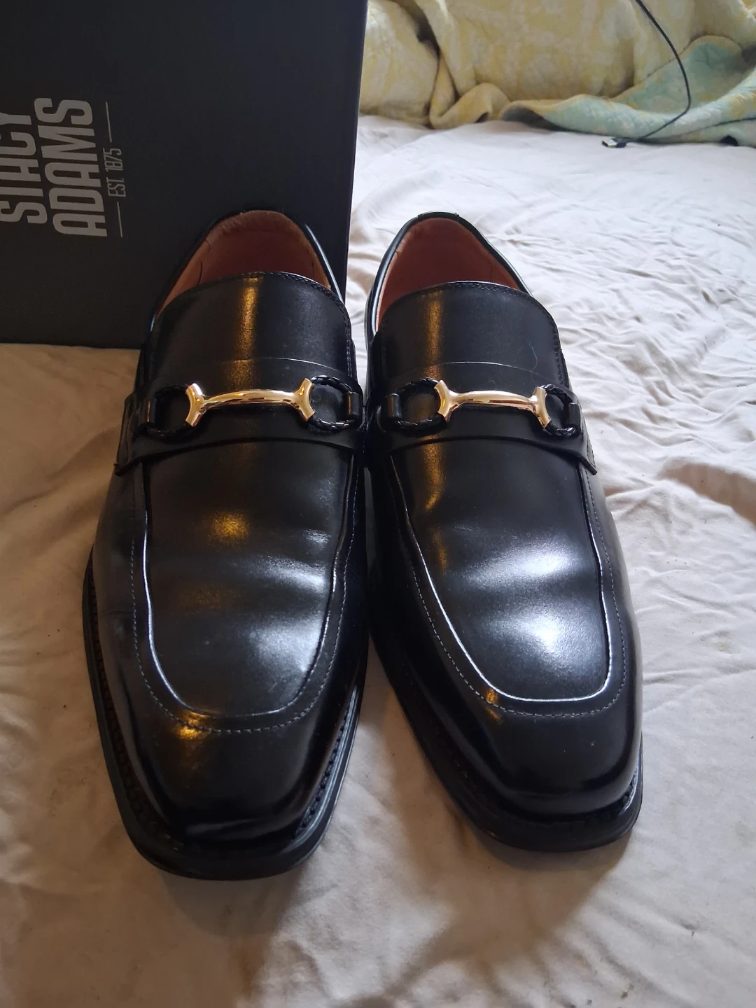Stacy Adams Black Leather Bit Loafer Shoes - photo 4