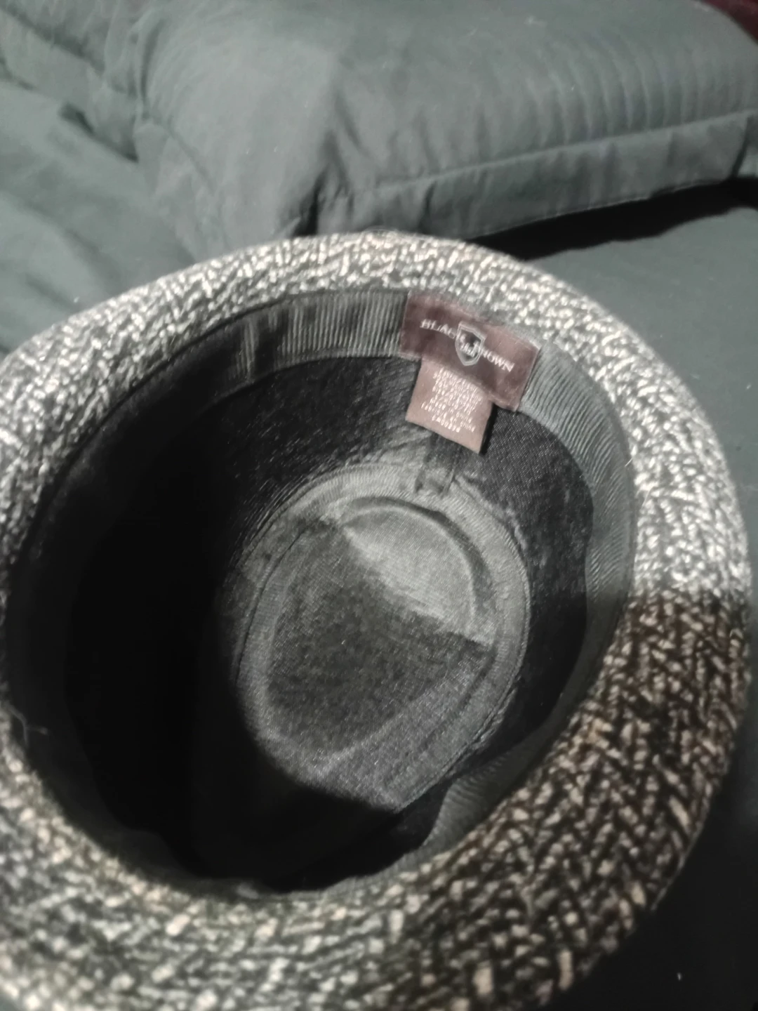 Black & Brown Herringbone Pattern Fedora Hat - photo 2