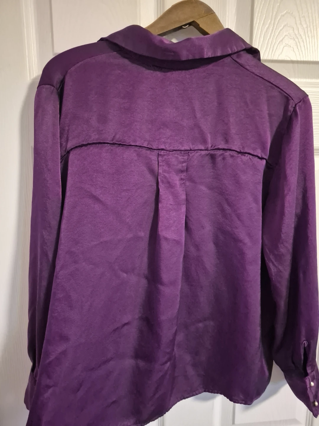 ZARA Purple Satin Shirt - Size L - photo 4