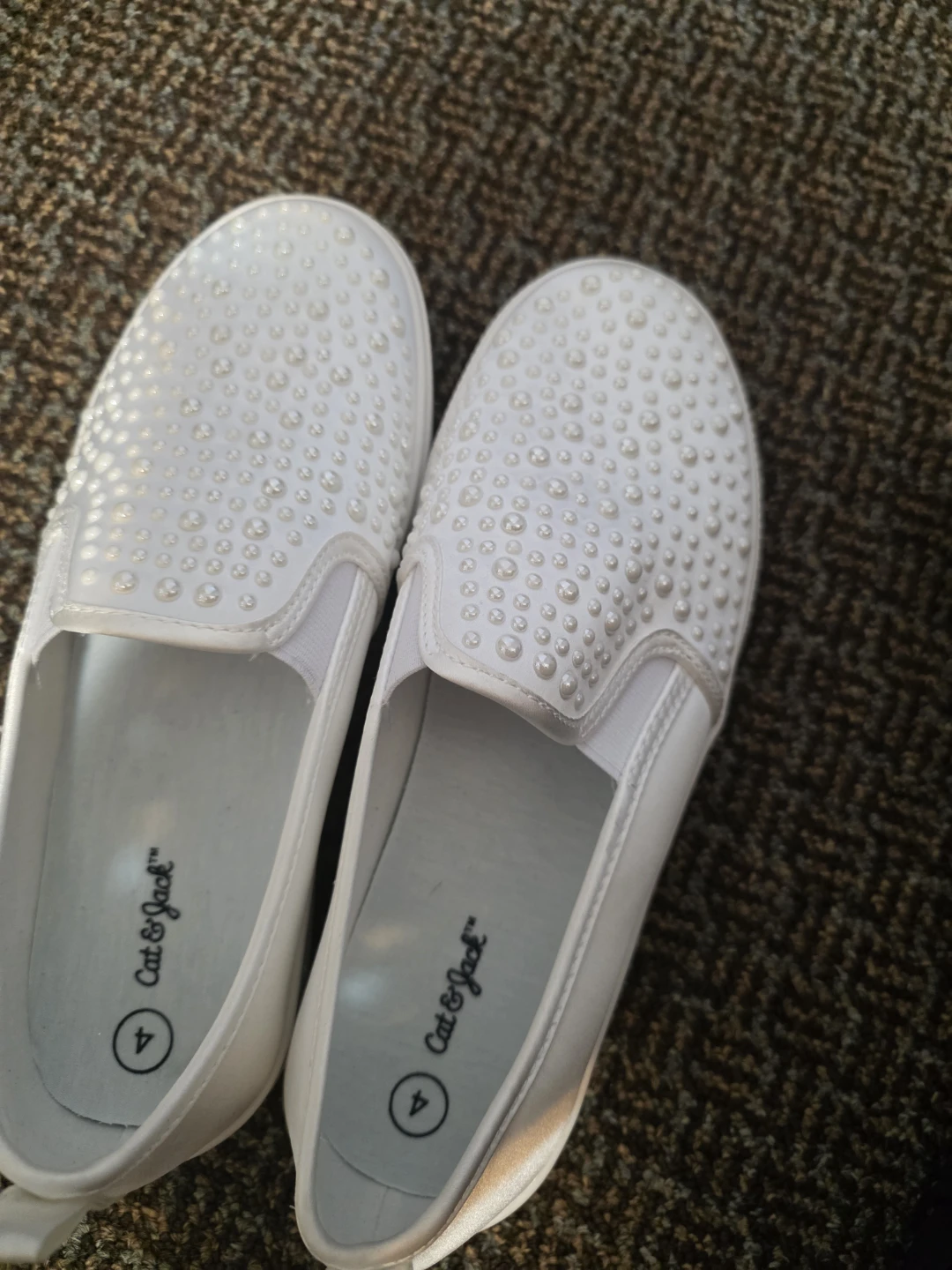 Cat & Jack White Embellished Slip-On Shoes - photo 2