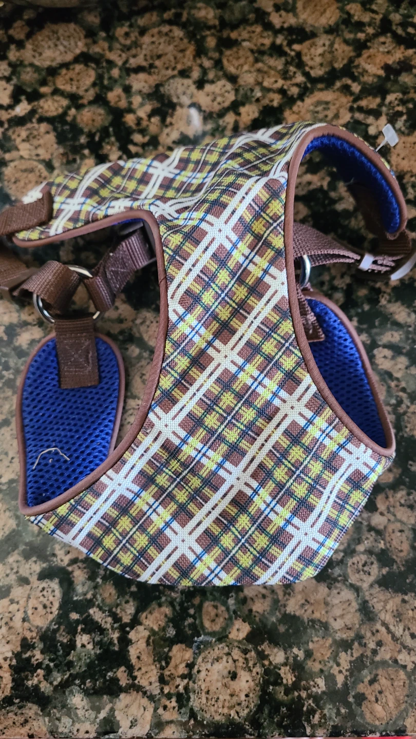 Head Or Tail Plaid Dog Harness Vest Size M