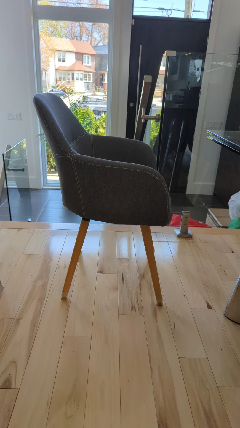 Six slate blue dining chairs with Wooden Legs - photo 2