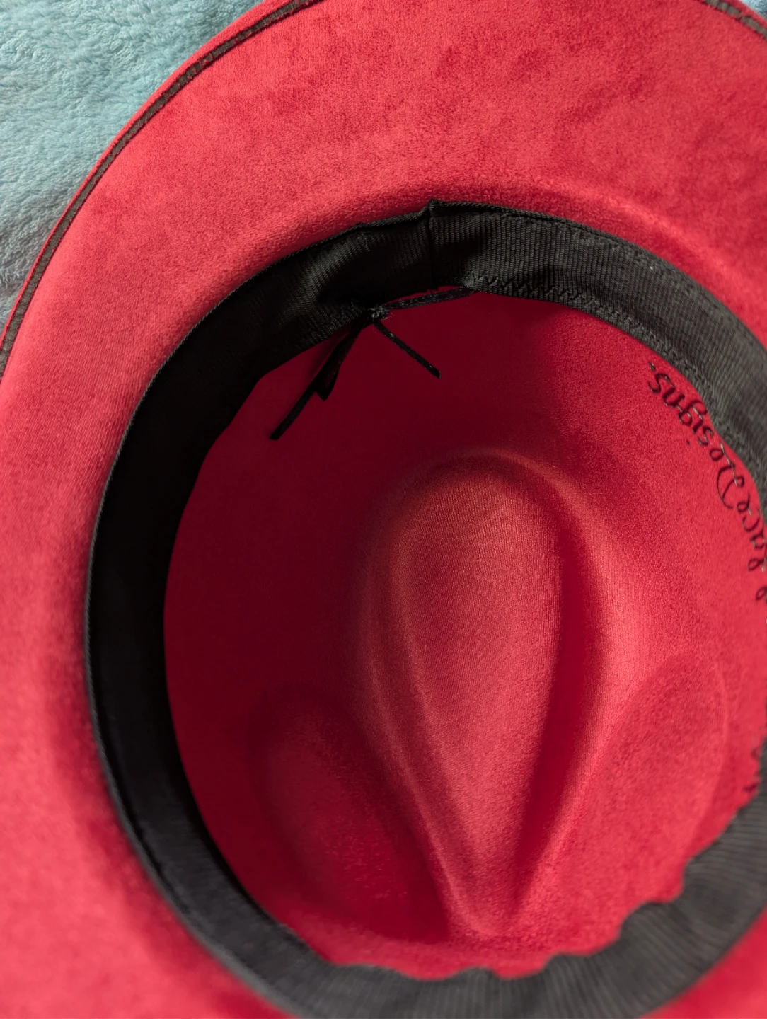 Red Cowboy Hat with engraved design - photo 3