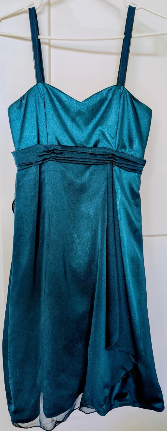 Teal Spaghetti Strap Dress with Shawl - photo 2