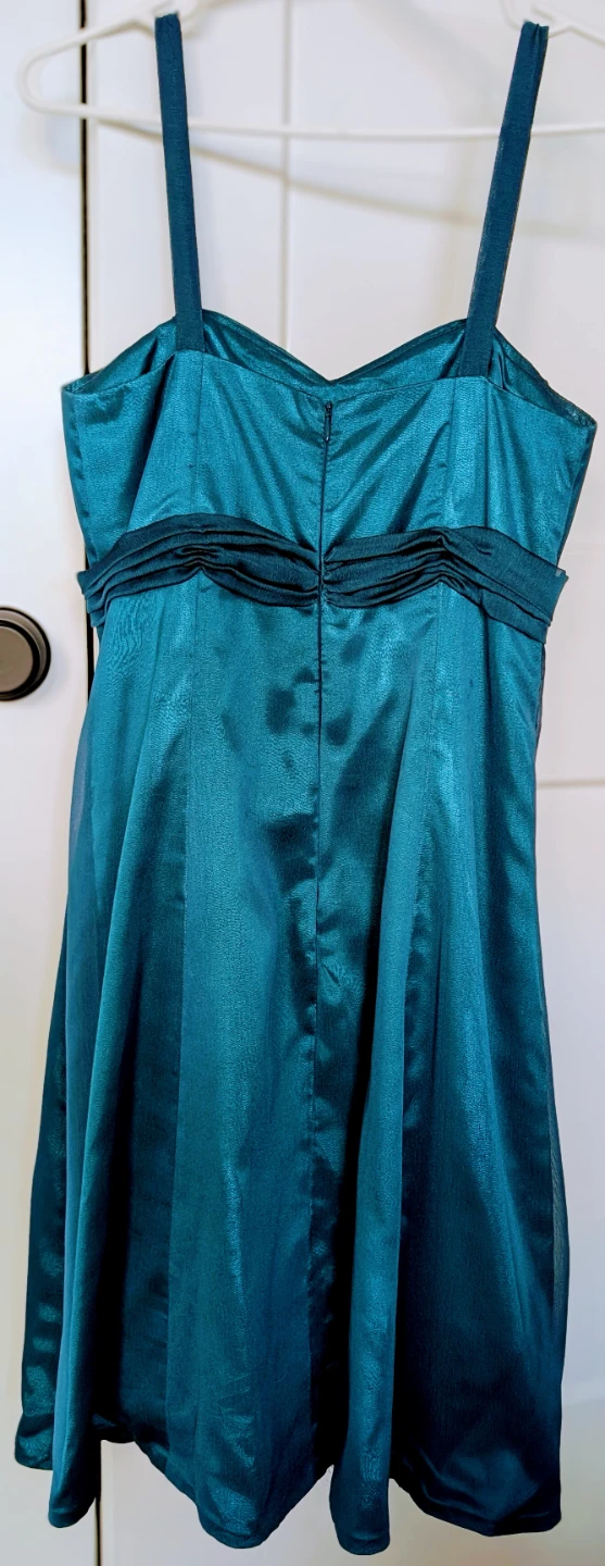 Teal Spaghetti Strap Dress with Shawl - photo 3