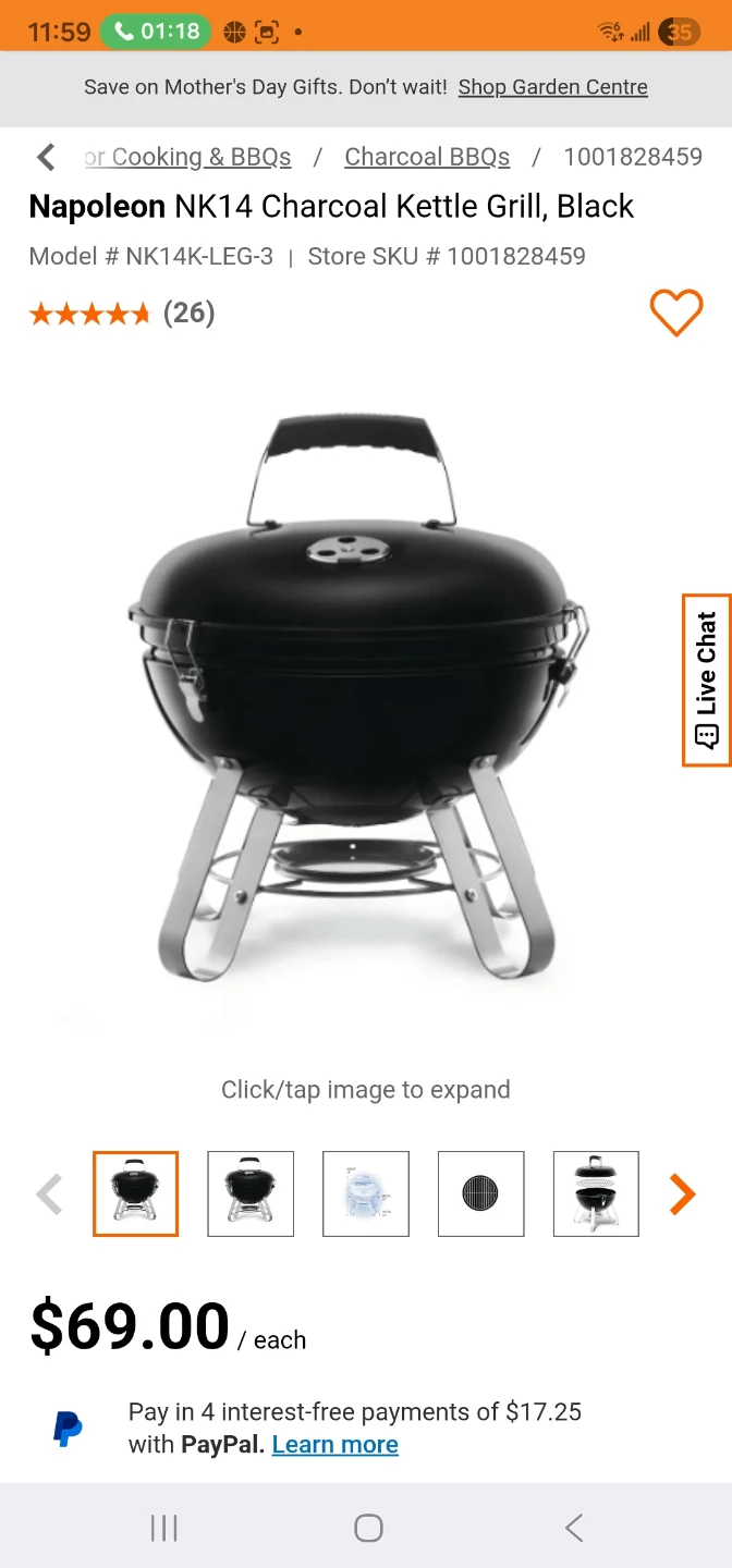 Napoleon 14" Premium Portable Charcoal Grill