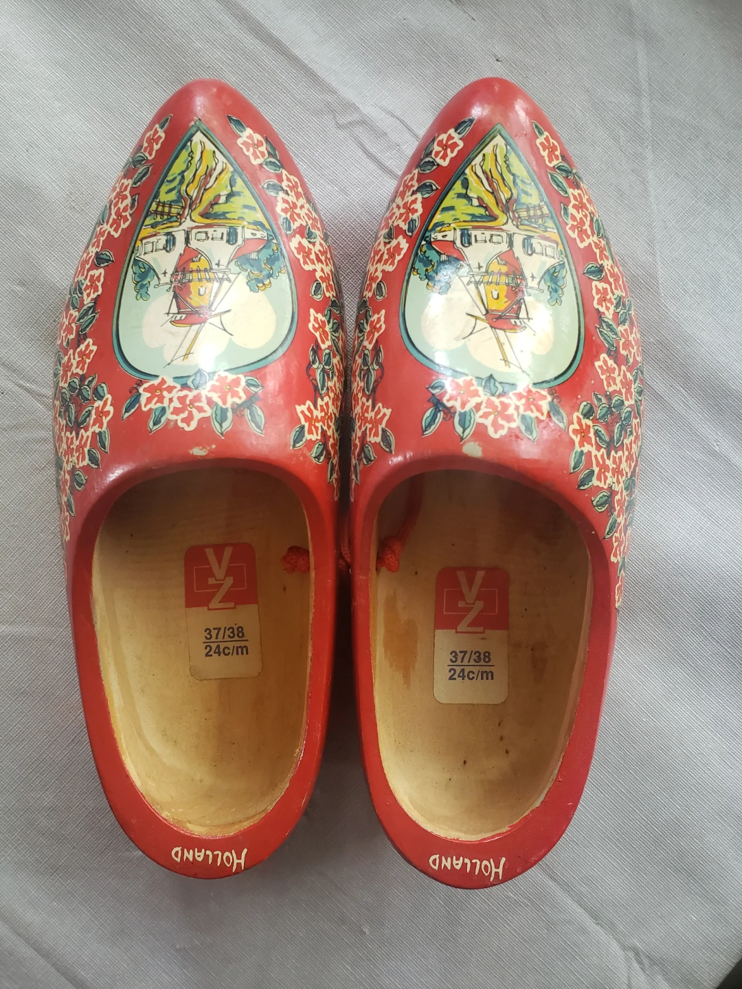 Red Wooden Clogs Holland Souvenir Size 37/38