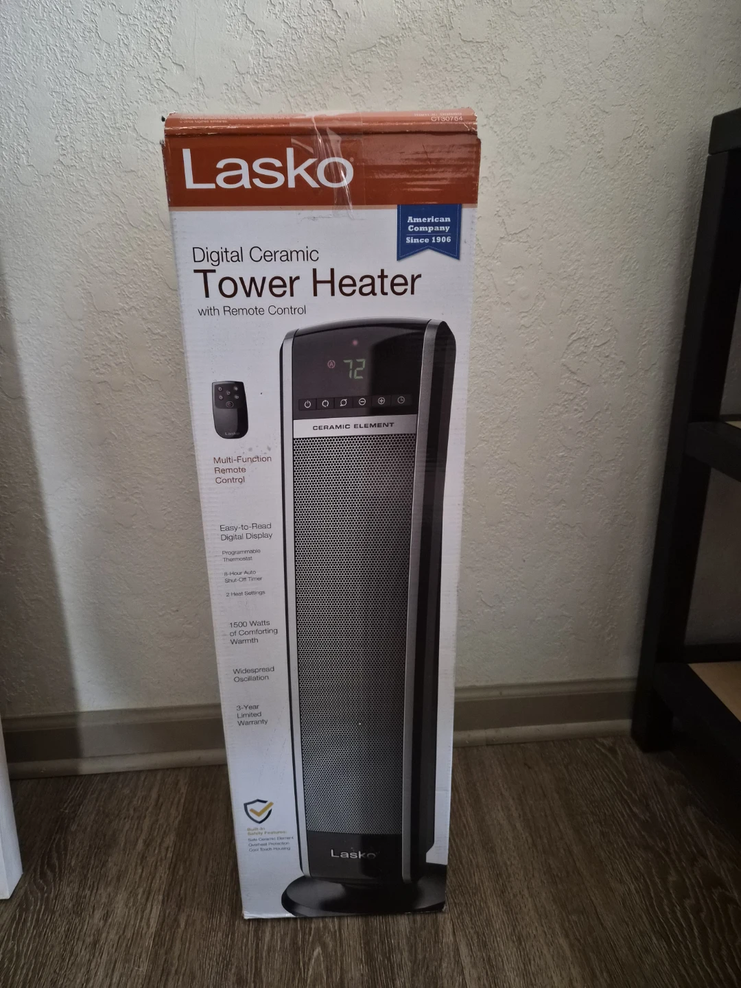 Lasko Digital Ceramic Tower Heater with Remote Control