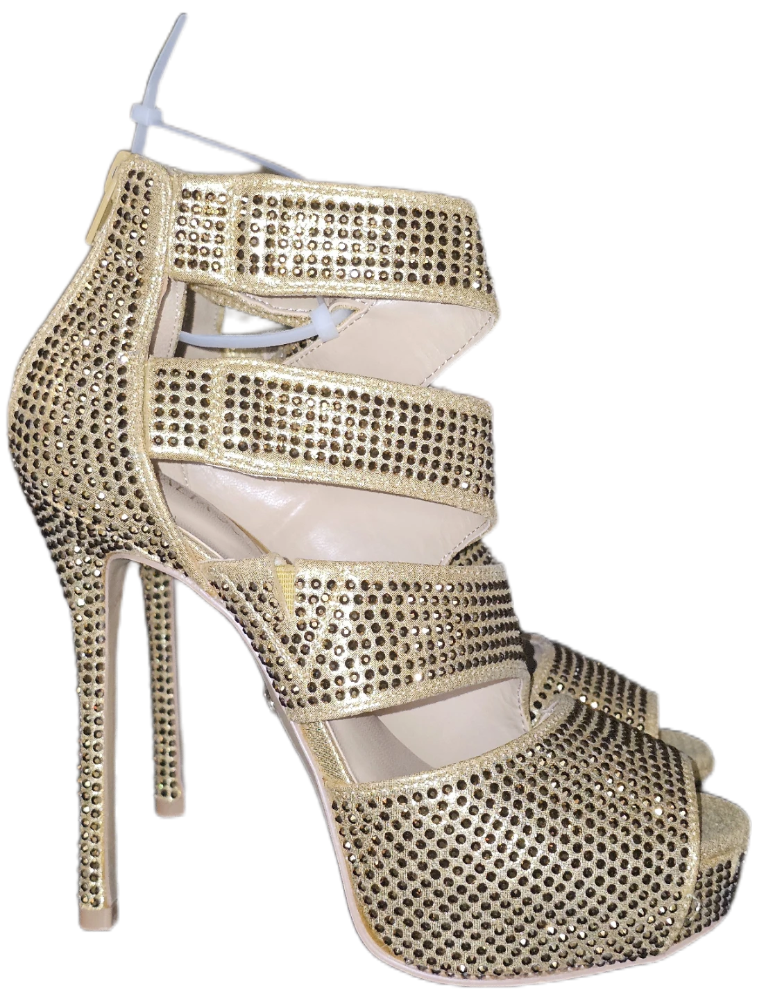 Women's Gold Rhinestone Stiletto Heels - Size 7 - photo 3