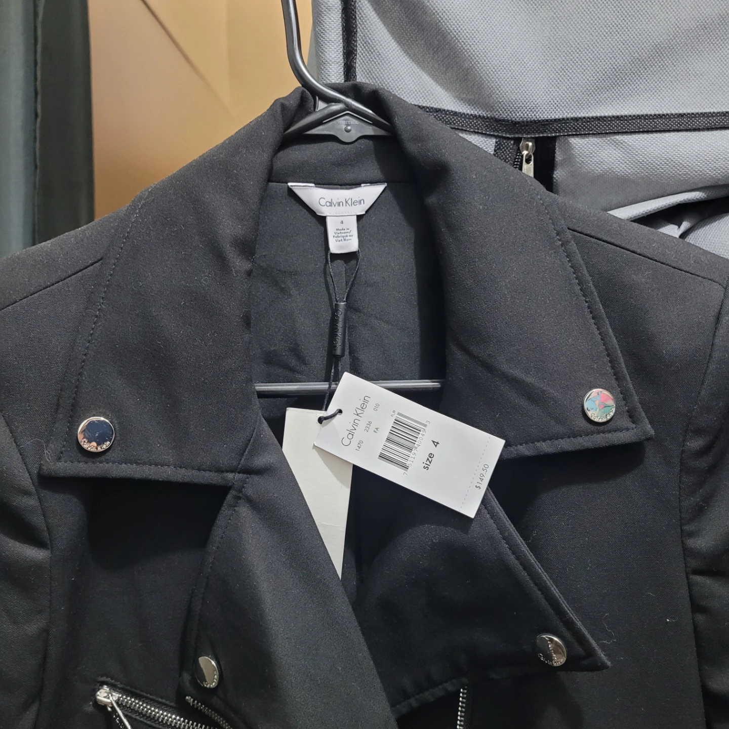 Calvin Klein Black Moto Jacket Size 4 - photo 4