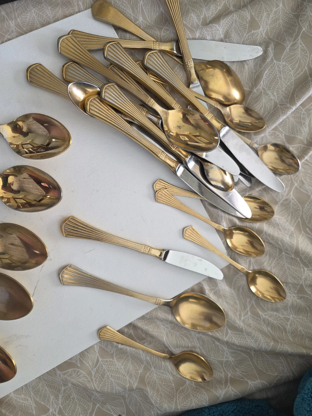 23/24 Gold-Plated Spoons and Knives - Solingen Germany - photo 2