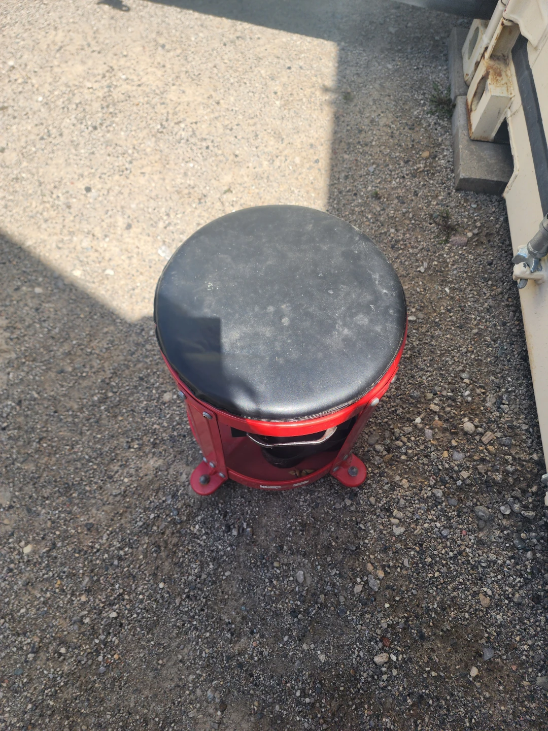 Red Rolling Mechanic's Stool with Storage - photo 2