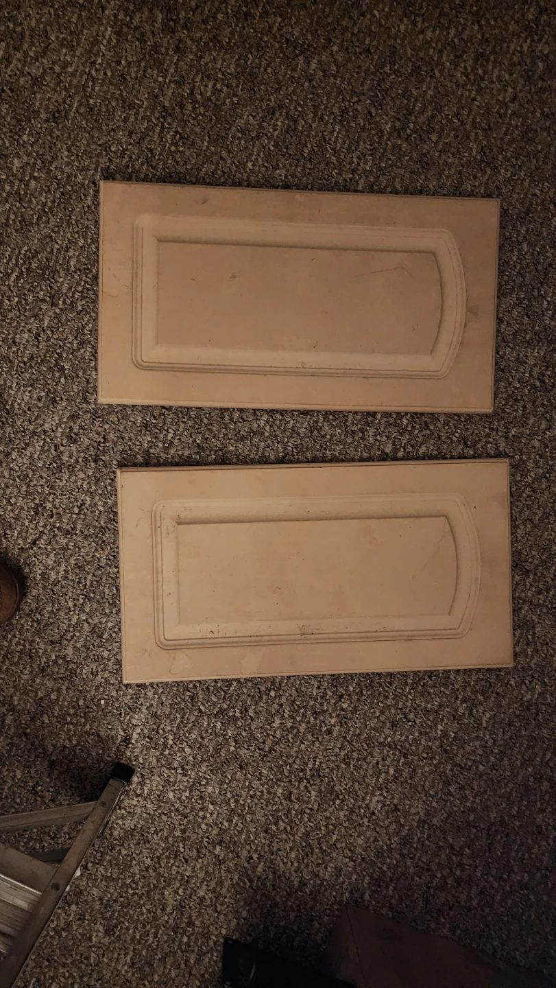 Two Decorative Wood Cabinet Doors