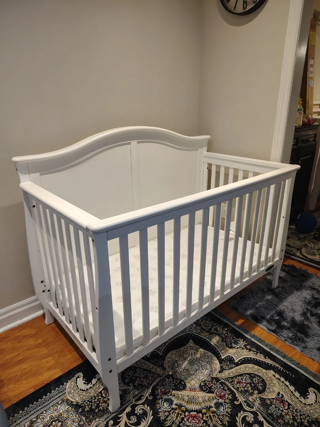 White Toddler Bed with Guardrails