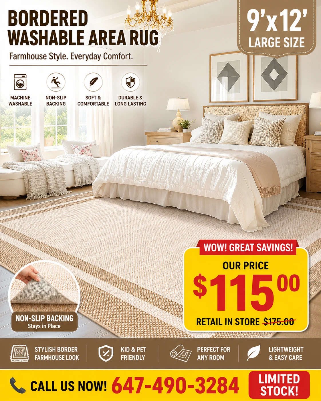 Area Rugs 9 x 12 Beige