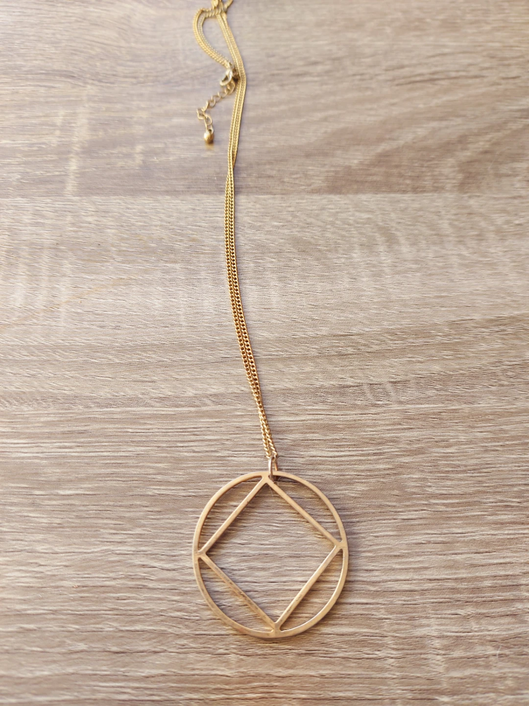 Gold-tone Circle Pendant Necklace