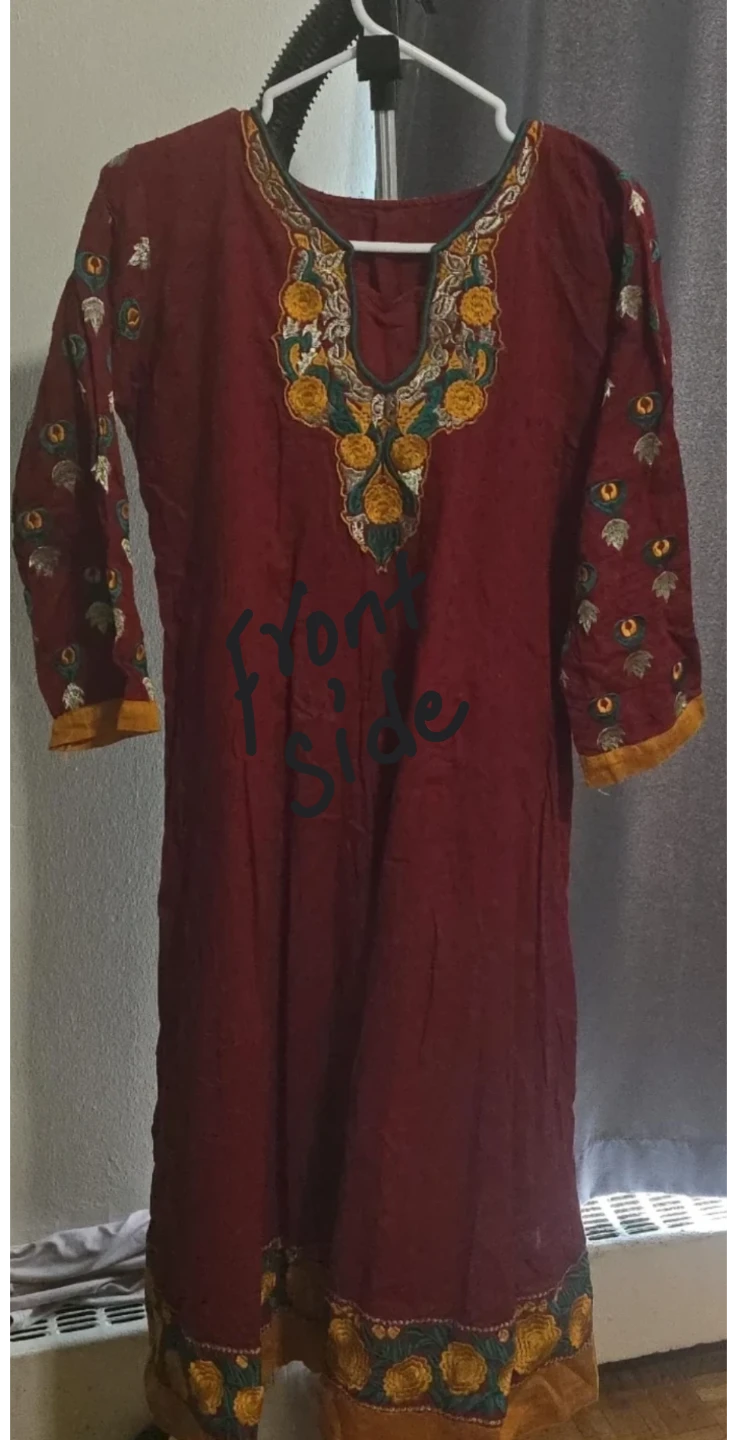 Maroon Embroidered anarkali Kurti. - photo 2