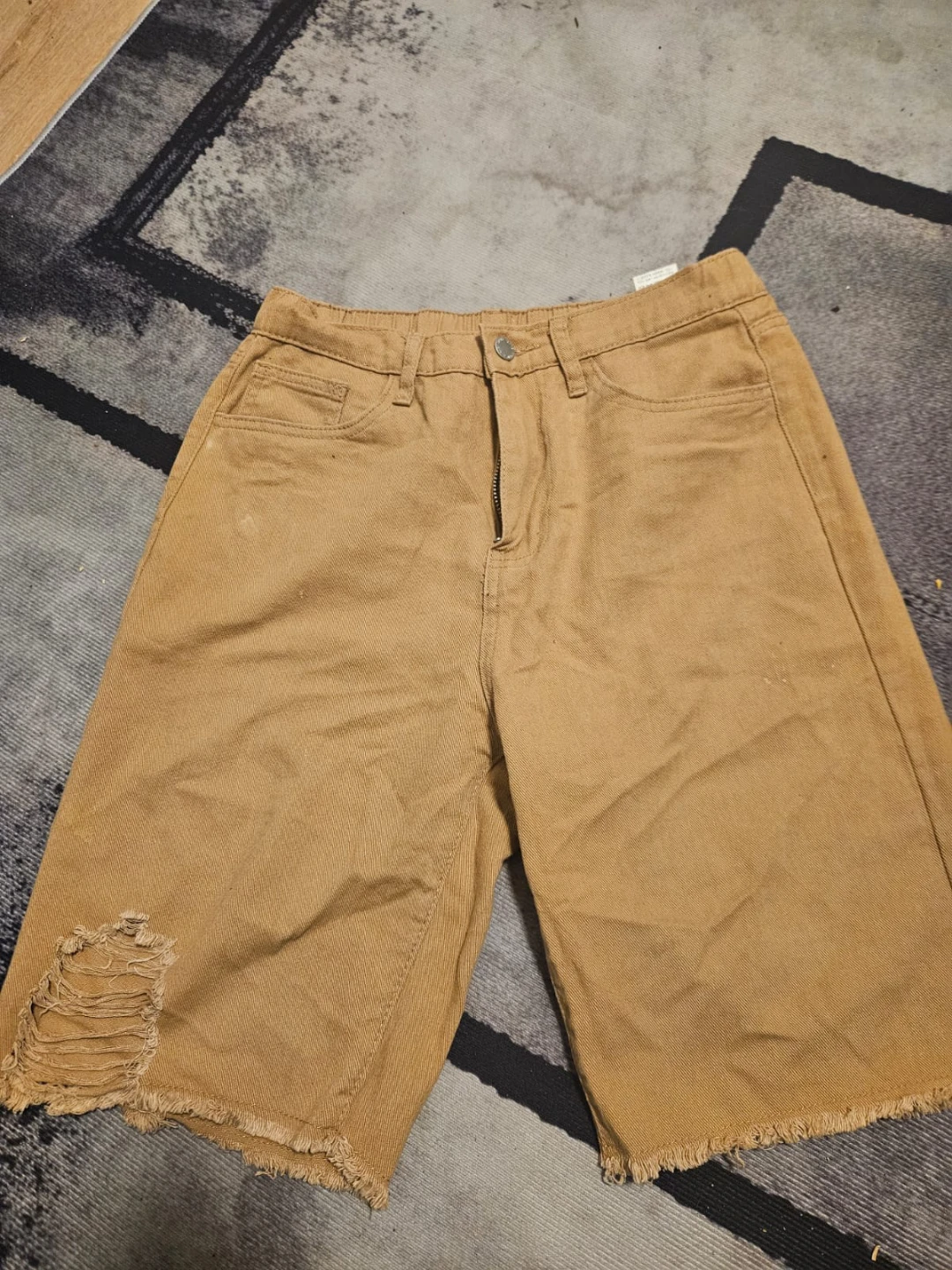 SHEIN Teen Brown Distressed Denim Shorts Size 15Y - photo 2