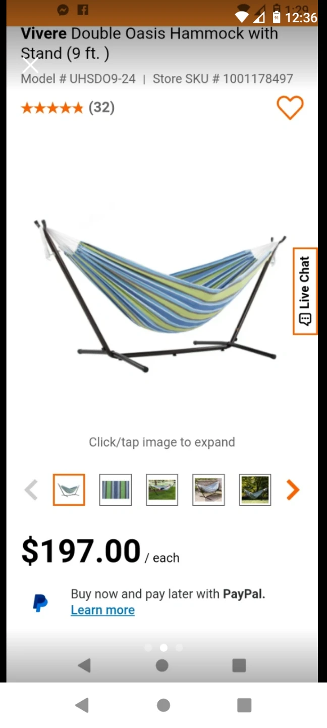 Vivere Double Oasis Hammock with Stand (9 ft)