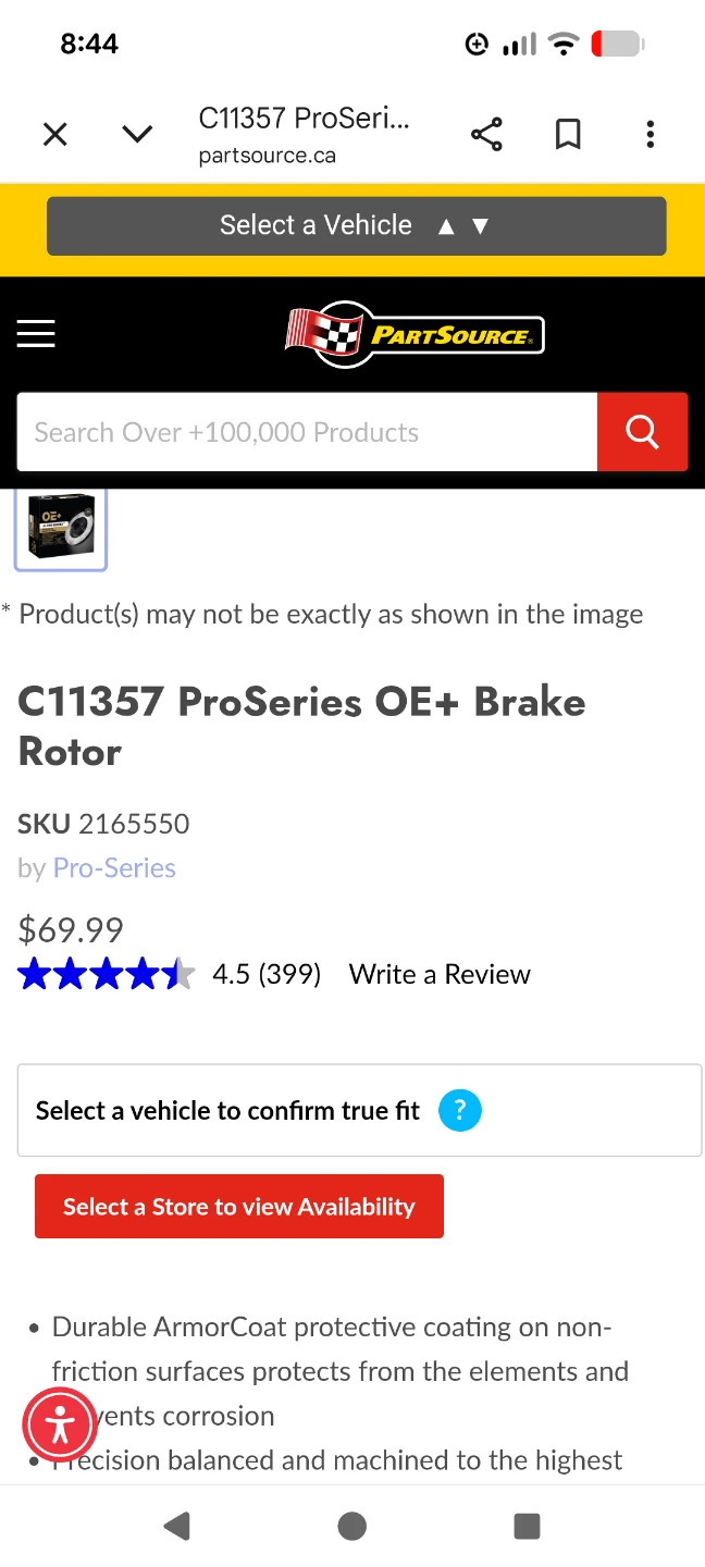 ProSeries OE+ Brake Rotor C11357 - photo 2