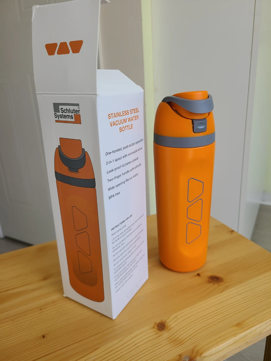 Schluter Systems Stainless Steel Vacuum Water Bottle - Orange - photo 2