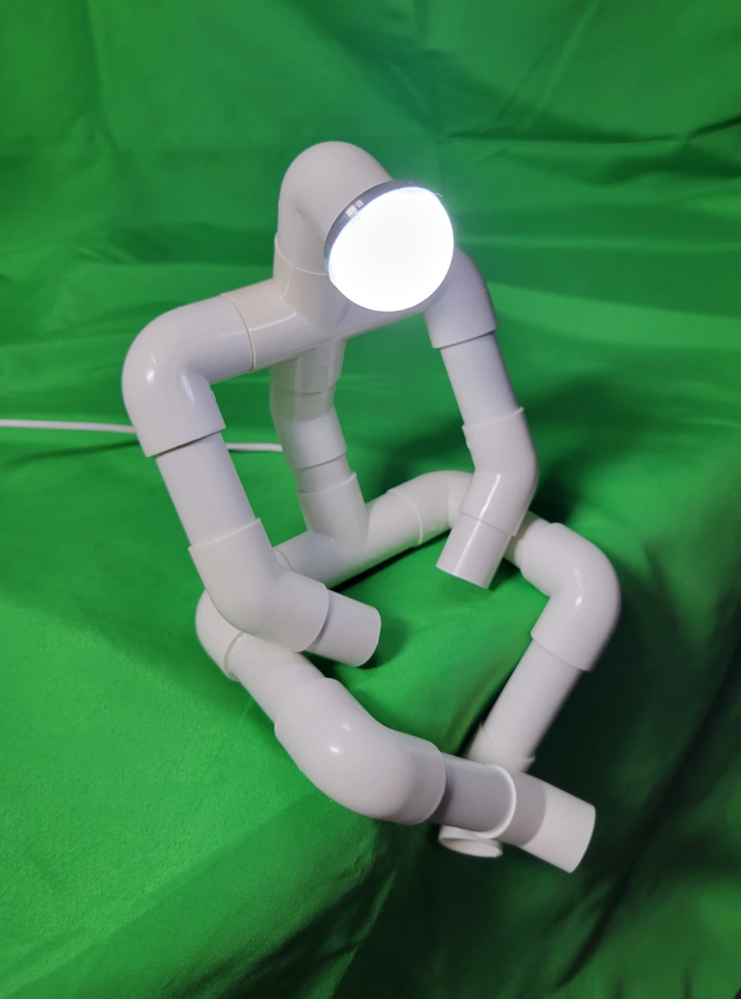 Handmade PVC Pipe Sitting Figure Desk Lamp USB
