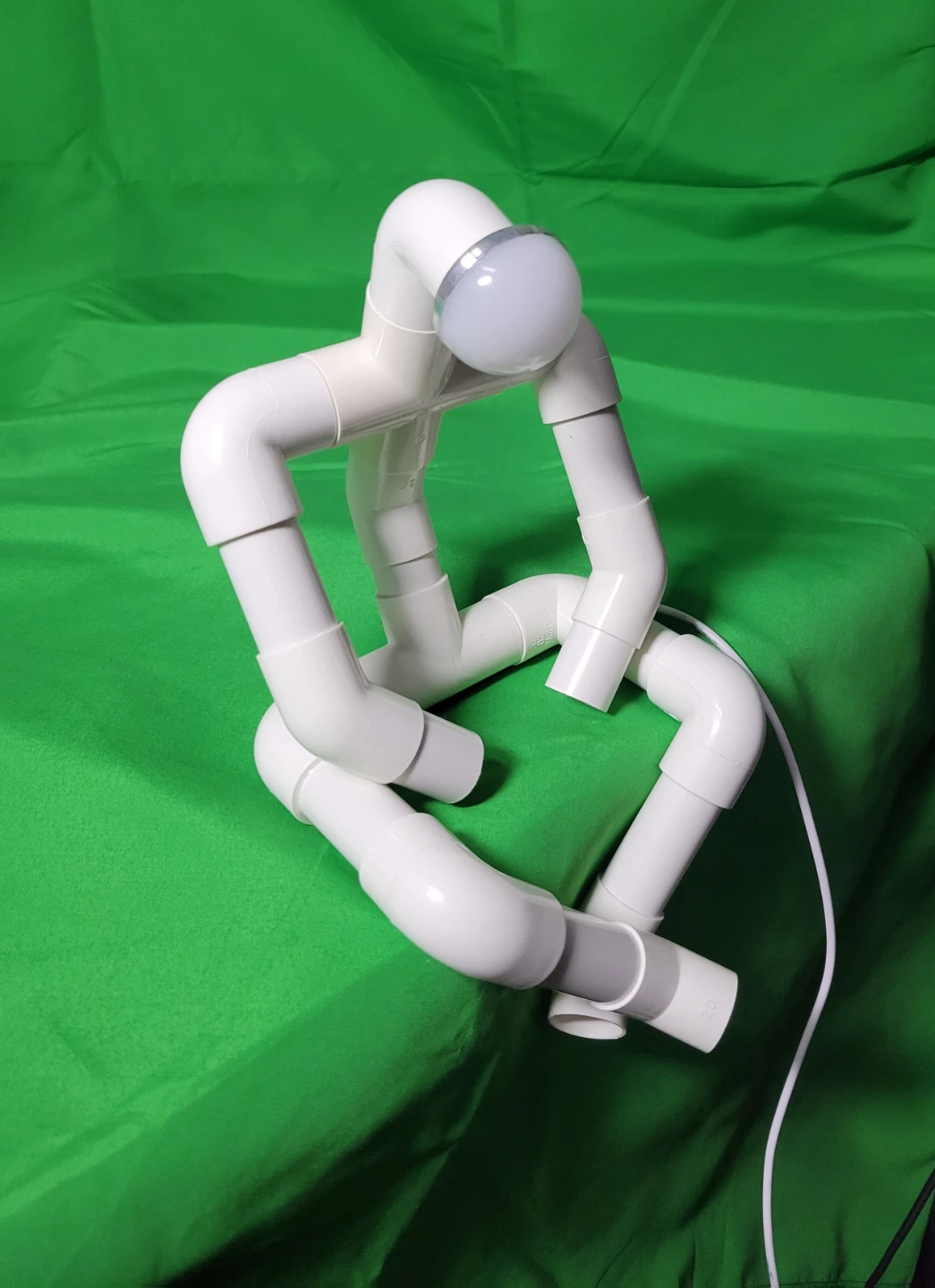 Handmade PVC Pipe Sitting Figure Desk Lamp USB - photo 2