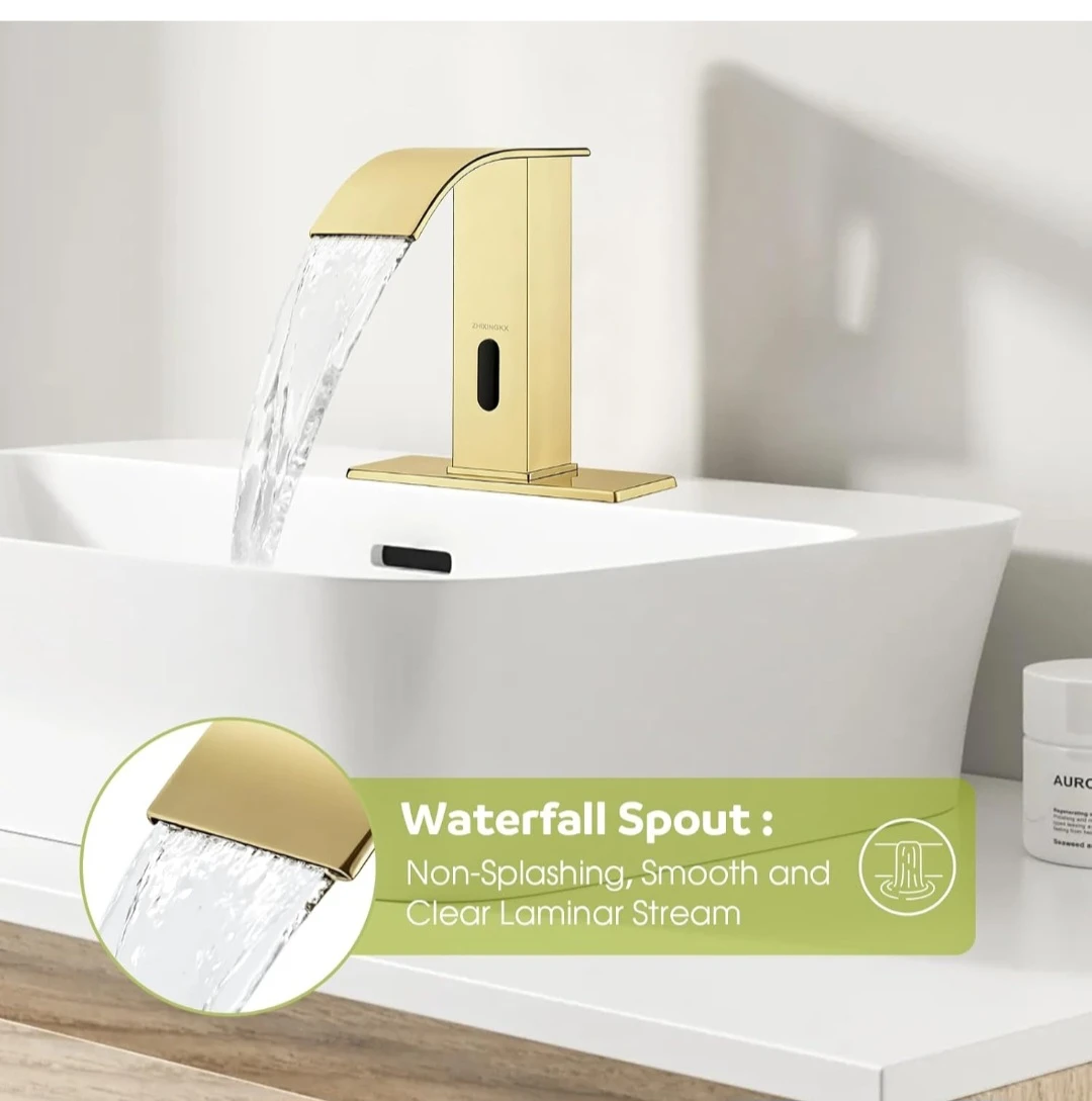 ZHIXINGKXX Gold Waterfall Faucet - Sensor Activated - photo 5