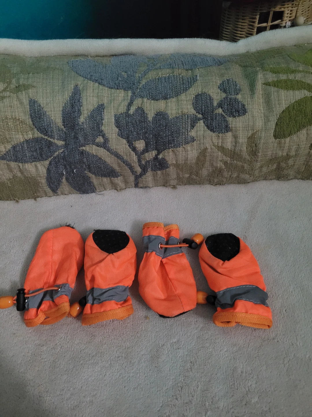 Orange Dog Boots Small~medium Dog Shoes Drawstring Adjustable