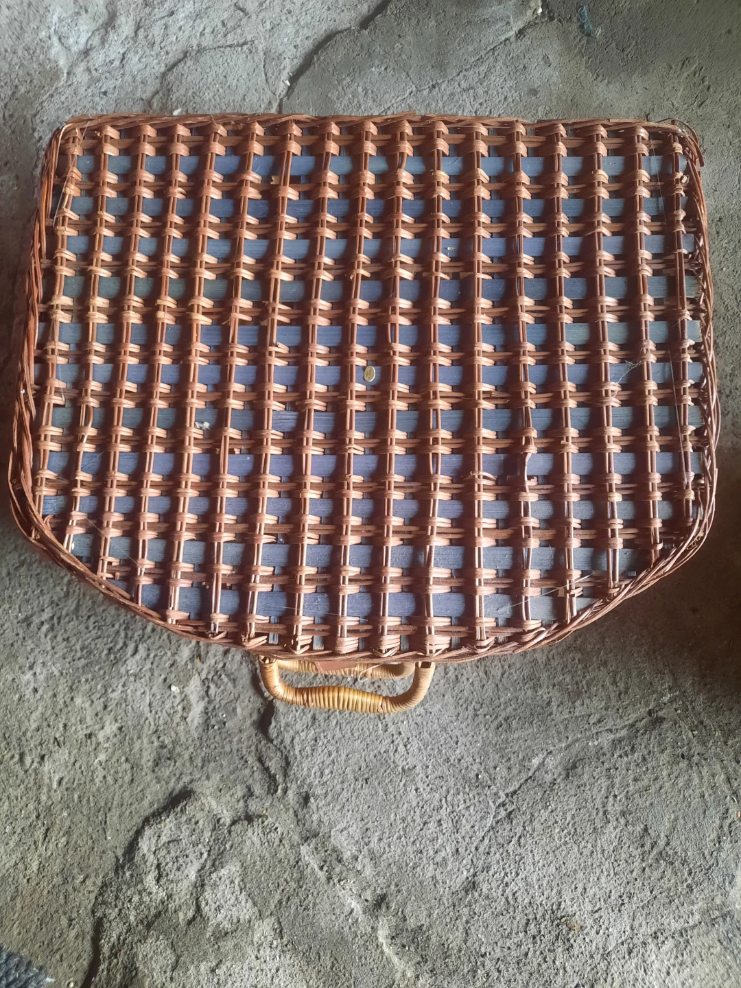 Wicker Picnic Basket with Plaid Lining