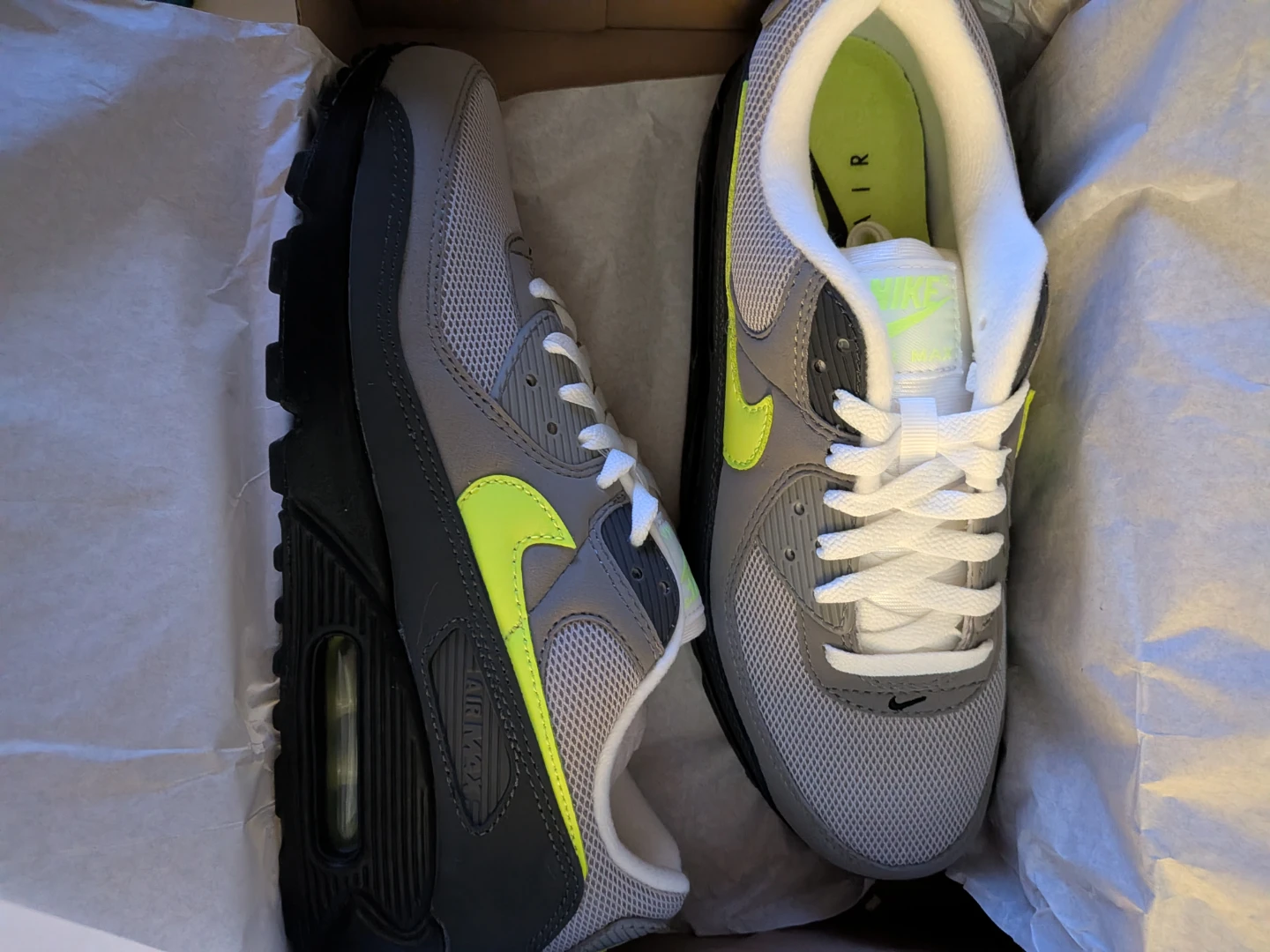 Nike air max 90s black neon yellow anthracite