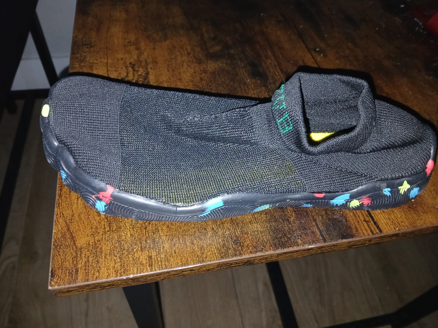 Black Water Shoes with Colorful Sole