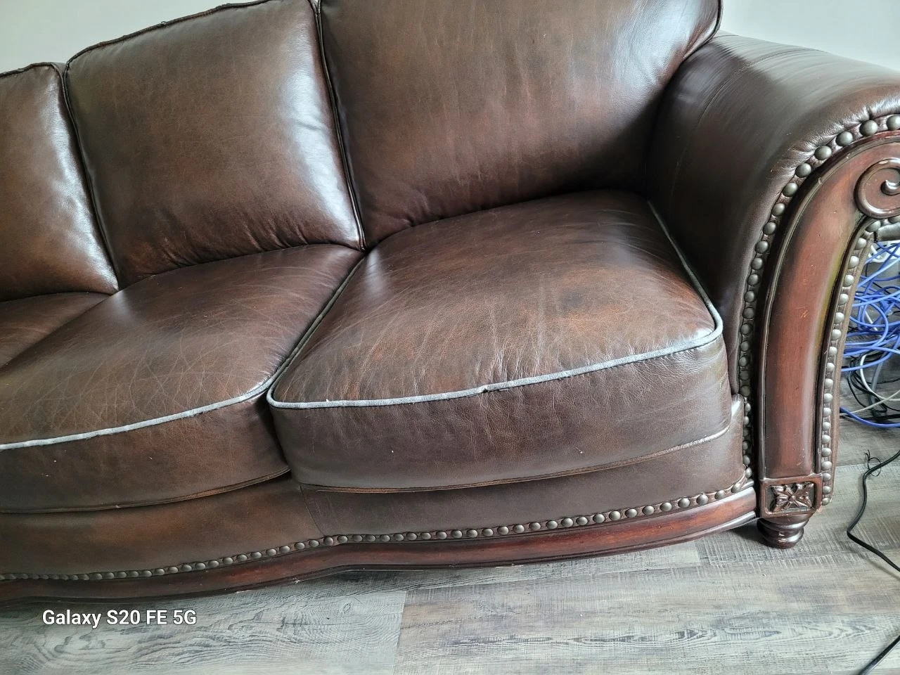 Brown Leather Sofa - photo 3