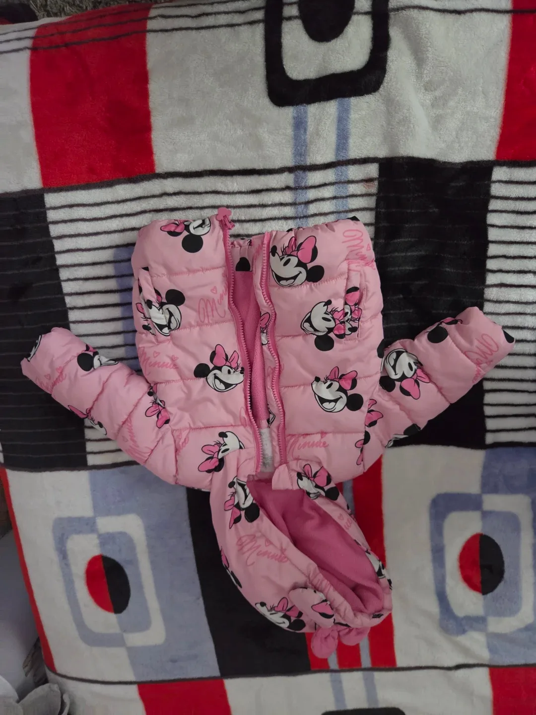 Pink Minnie Mouse Puffer Jacket