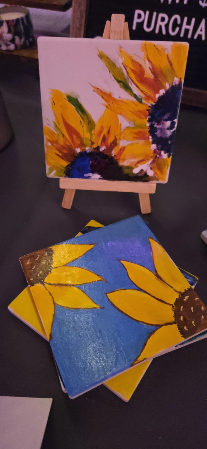 Hand-Painted Ceramic Coasters - Set of 4 - photo 4