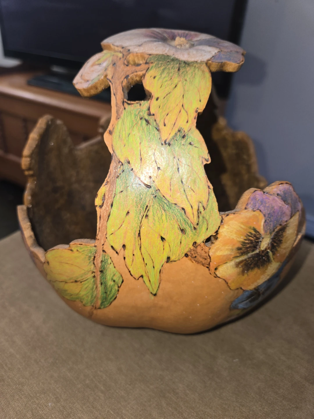 Hand-painted Gourd Basket