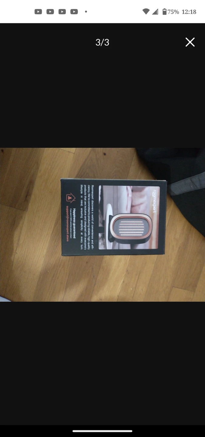 RoomExpert Electric Space Heater - Black 800W/1200W - photo 2