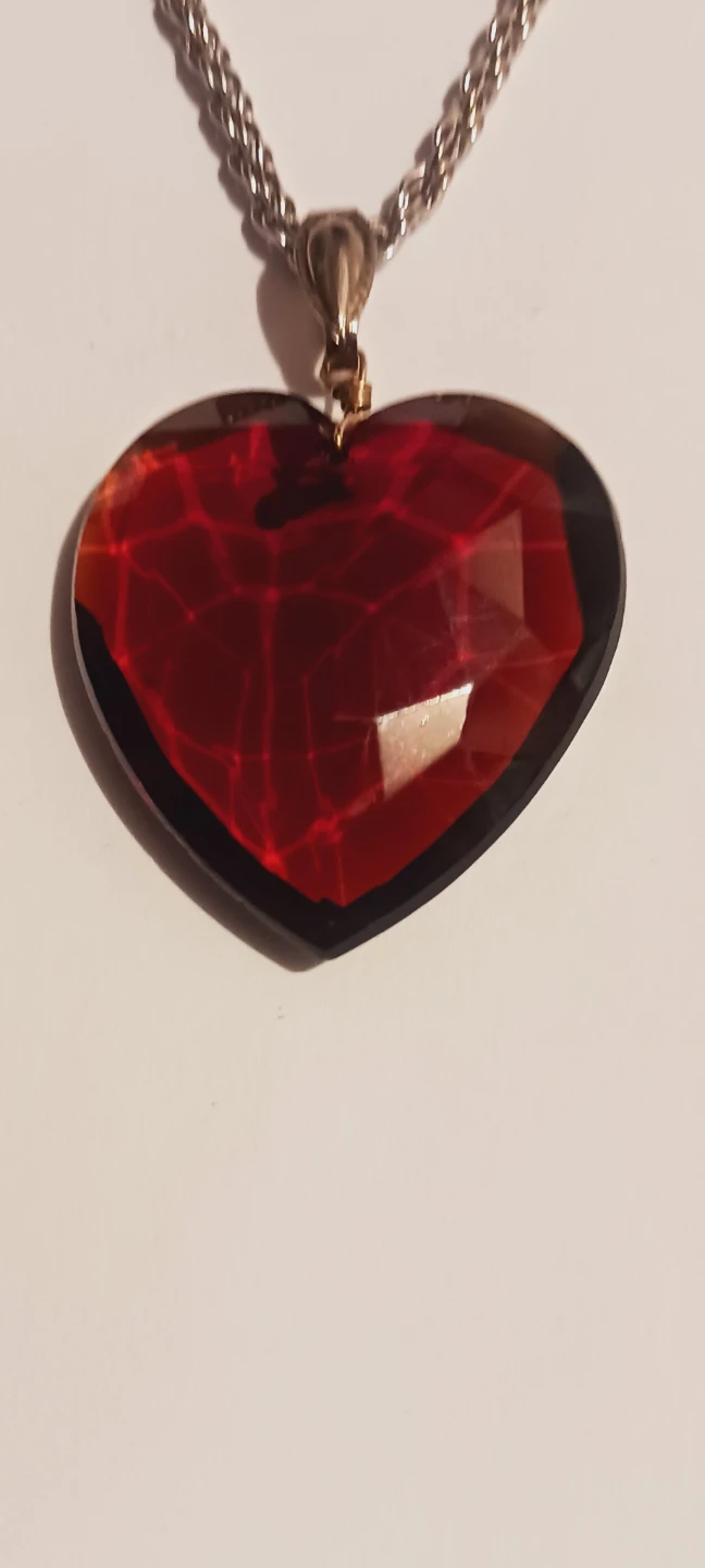 Red Crystal Heart ❤️ Pendant Necklace - photo 4