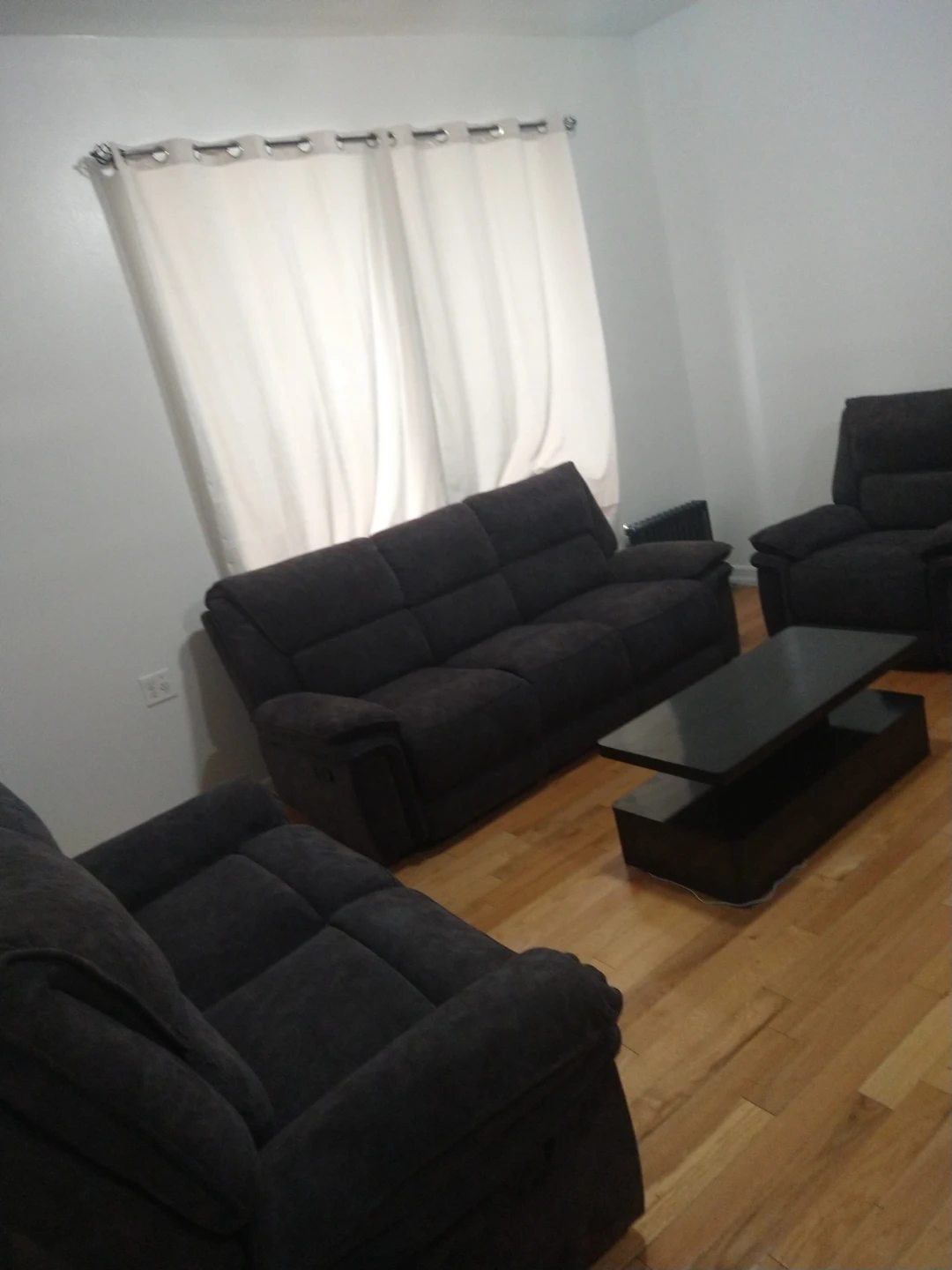 Dark Gray Reclining Sofa and Loveseat Set