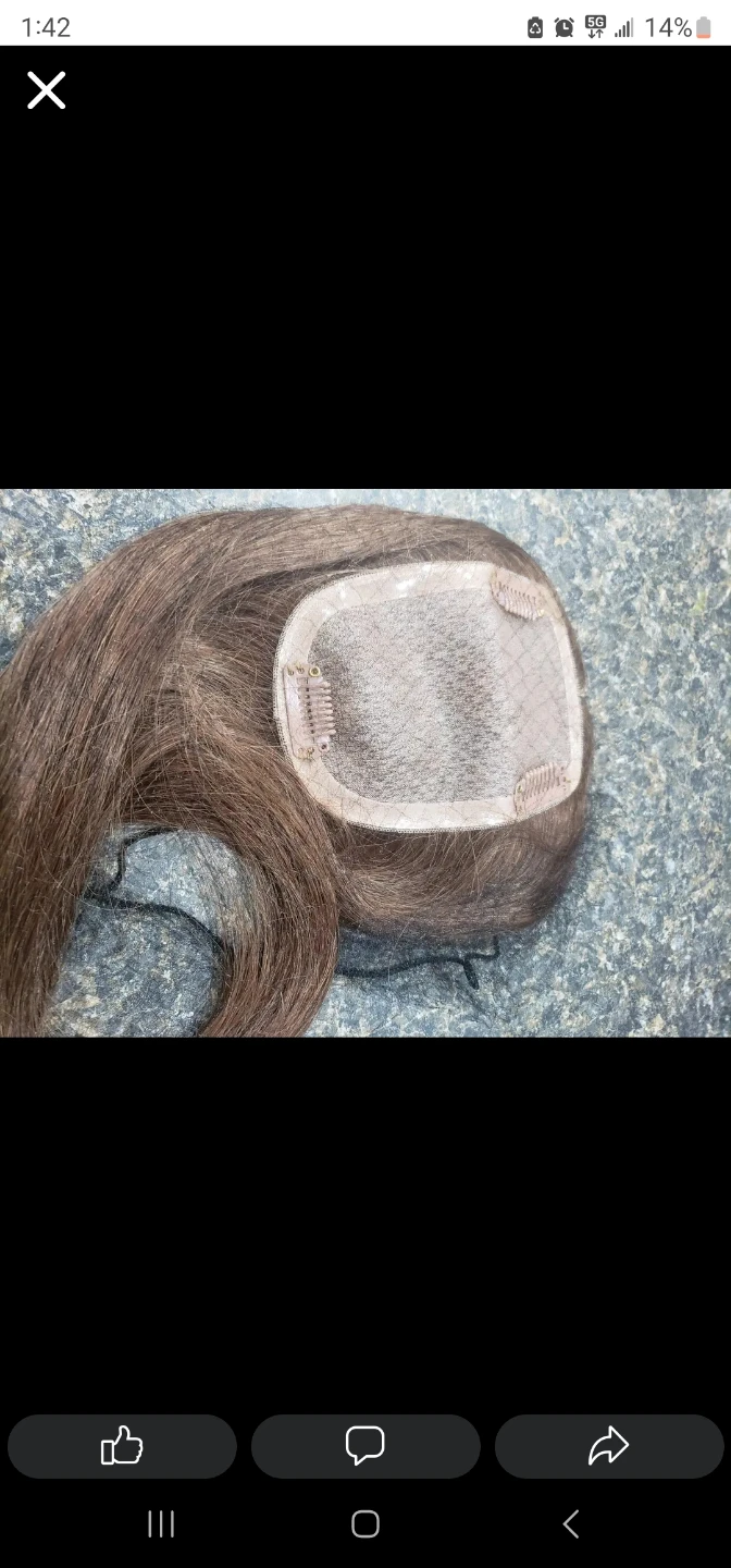 Brown Hair Topper with Clips