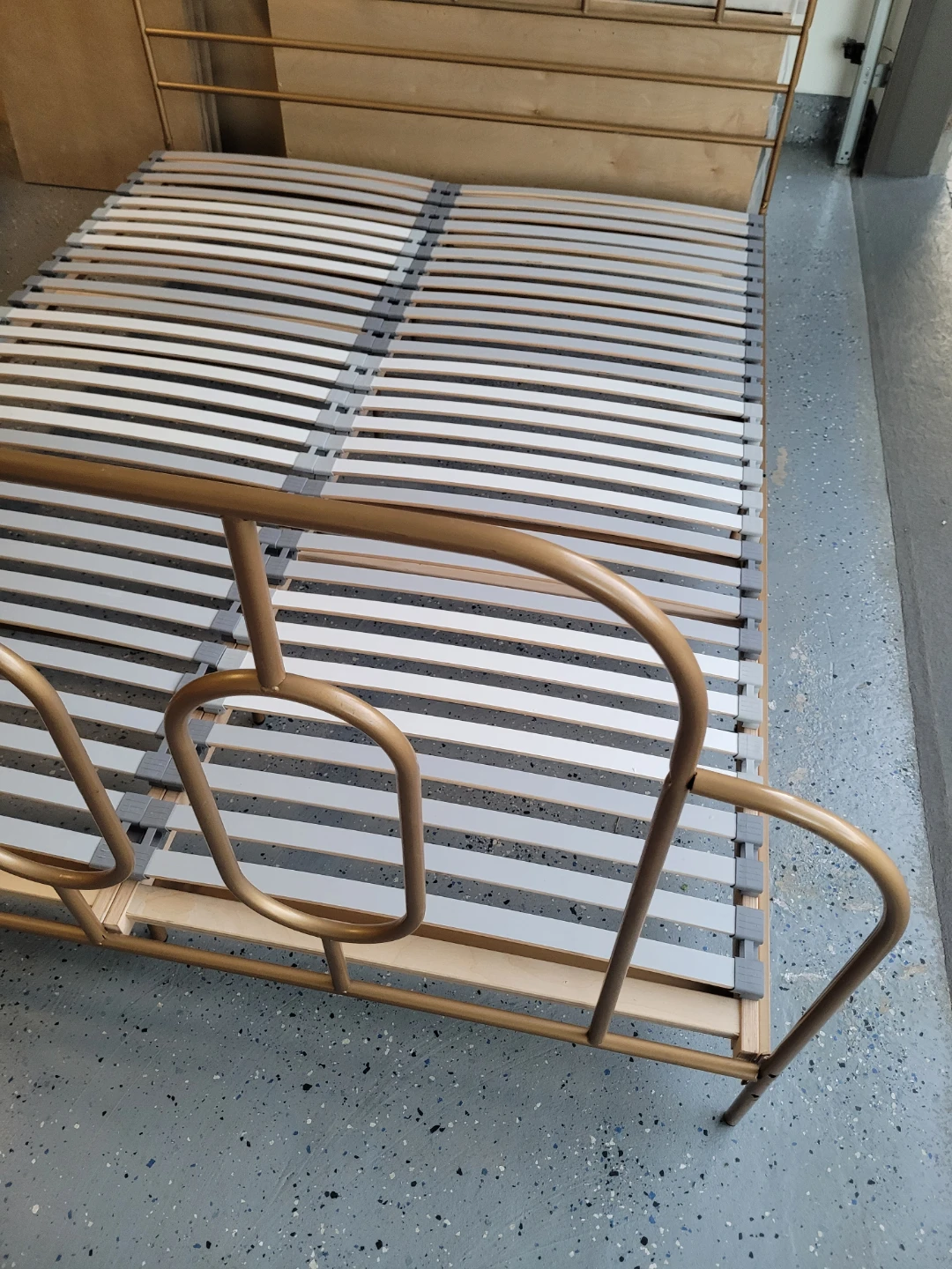 Gold Metal Bed Frame with Slat Support - photo 2