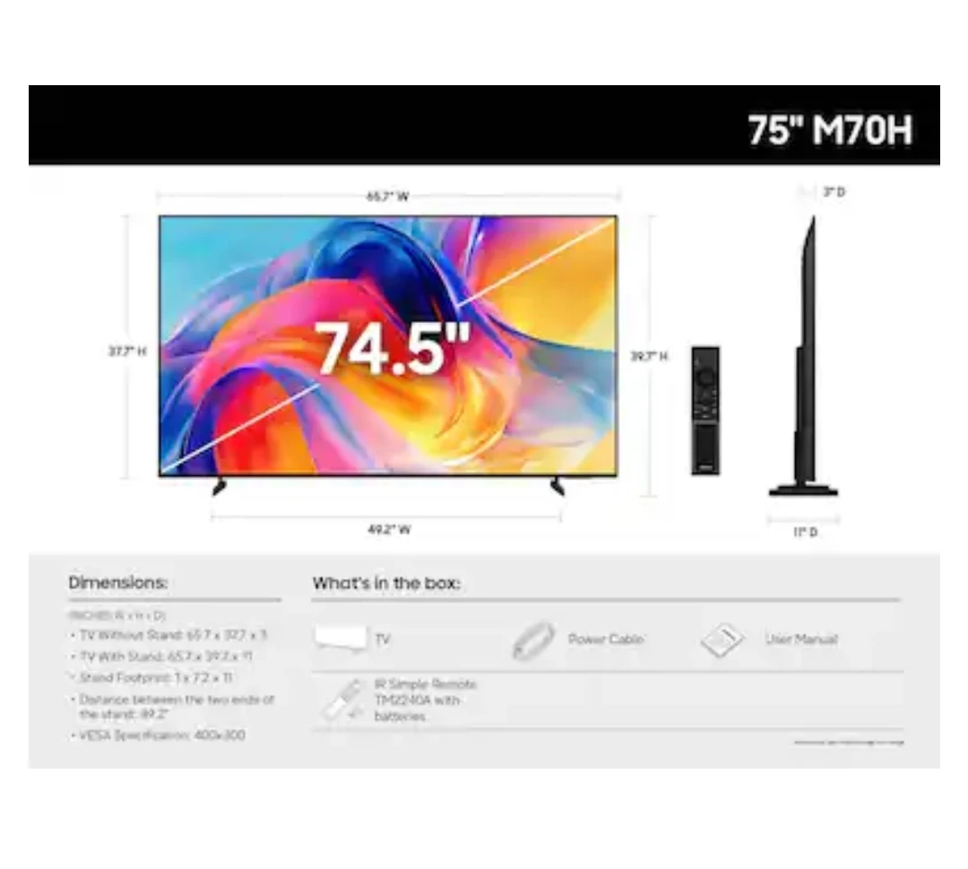 Samsung 75" M70H 4K Mini LED Smart TV - photo 2